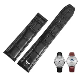 Für Maurice LaCroix Eliros Watchband First Layer Calfsleck -Handgelenkband 20mm 22 mm schwarzer brauner Kuh Echtes Leder -Flugband 8431505