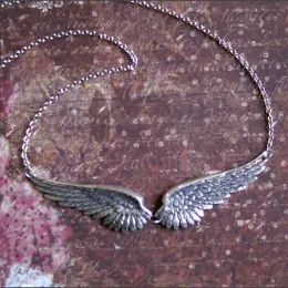 Vintage Angel Wings Feather Choker Großer Anhänger Ästhetische Linkketten Statement Halskette für Frauen Halsbänder Hochzeit Stammesgeschenk