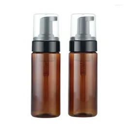 Storage Bottles 20pcs 5oz Plastic Foam Bottle Empty 150ml 150g Clear Brown Foaming Pump Cosmetic Packaging Facial Cleanser Refillable