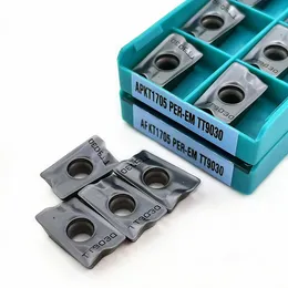 10PCS APKT1705 PER-EM tt9080 TT9030 Carbide Insert Grooving CNC lathe Turning Tool APKT 1705 TT 9030/9080 Milling Cutter APKT