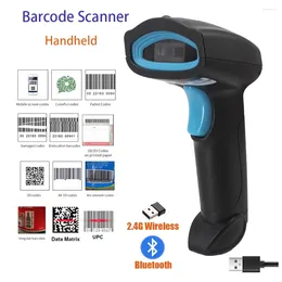 Scanner de código de barras sem fio 2D Bluetooth portátil portátil 1D/2D Código QR Reader Quick Identify Bar CMOS para Warehouse de varejo