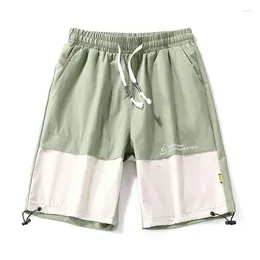 Shorts maschili Summer Elegante patchwork Casual Vitalità Vitalità Contrasta Contrasta Abbigliamento Elastico Pantaloni ginocchisi sciolti