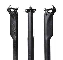 Ingen logotyp 20mm full kolfiber offset Seat Post 272308316350400mm svart kolcykel cykeldelar mtbroad säte post 3k matt6559791