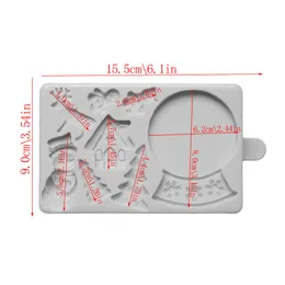 크리스마스 스노우 글로브 실리콘 곰팡이 퐁당 케이크 장식 및 쿠키 곰팡이 곰팡이 설탕 크래프트 초콜릿 베이킹 도구 주방웨어