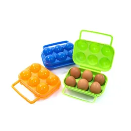 Portabel plast 6/12 ägg förvaringslåda Crisper utomhus picknick bärbar plast ägglåda fällbara korg bärbar bär
