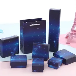 Multizize Jewelry Box Starry Blue Packaging для браслетного ожерелья кольцо Серьга Свадебная невеста для хранения ювелирных изделий