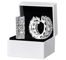 Frauen Herren Doppelband Pave Hoop Ohrringe Original Geschenkbox für authentische 925 Sterling Silver Party Circle Stud Ohrring8620075