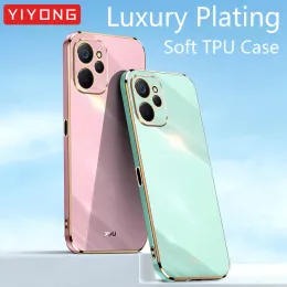 بالنسبة إلى OPPO Realme10 5G Case Yiyong Plating Silicone Ring Cover for Oppo Realme 10 11x 11 Pro Plus Realme11 Pro+ Cases Phone Cases