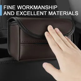 Seametal Hanging Tissue Halter PU Leather Center Konsle Serviettenhalter Schwarz/rot/braun/grauer Tissue Box Organizer für den Rücksitz