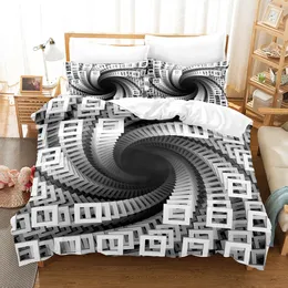 Grau geometrische abstrakte Muster Duvet Set King Size Bedding 3D Stereo 2/3pcs Quilt Cover +Kissenbezüge für Jungen Jungen Mädchen Kid