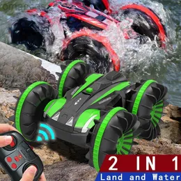 Electric/RC Car 2.4G RC High Speed ​​Drift Racing Car Boat Dual Model Waterproof Electric Radio Remote Control Ship Fordon Toy for Boys Children 240411