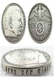 Germany 5 Mark 1937ADEFGJ 6pcs Mintmarks For Chose silver Plated Craft Copy Coins metal dies manufacturing factory 5546558