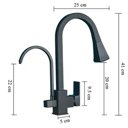 Rubinetto cucine per acqua purificata ruscello cucina marina marina con modalità spray e mixer caldo mixer lavello dell'acqua