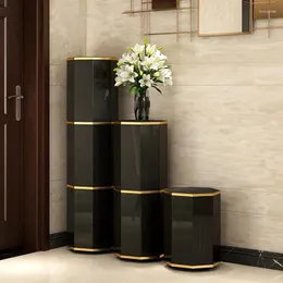 Placas decorativas Gabinete de sapato rotativo simples 360 graus domésticos multifuncionais portão armazenamento de salão de grande capacidade