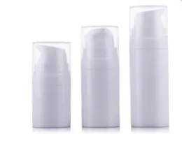 5 ml 10 ml 15 ml vit luftlös lotion pumpflaska tomt engångsprov och testbehållare kosmetiska förpackningsflaskor rör1213581