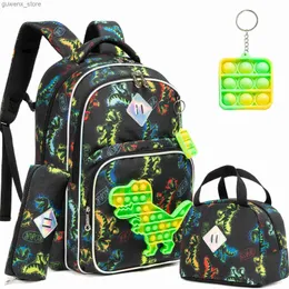 Backpacks Meetbelify-Rucksack für Jungenschule mit Lunchbox für Grundschulkinderkinder Rucksack Set für Jungen im Alter von 6 bis 8 Y240411