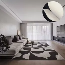 Современные минималистские ковры для гостиной Черно -белая сетка.