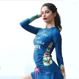 女性の水着sabolay lycra rash guard women Quick乾燥サーフィンウェットスーツシャツサーフジェリフィッシュプルーフUV保護ガードスカート