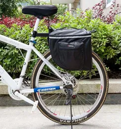 Schwarzer Fahrradfahrrad -Sattelbeutel Fahrradbeutel PVC und Nylon wasserdichte doppelte Seite Heck -Rack -Sitzbeutel Pannier Fahrrad Accessorie2555258