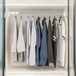 Duschvorhänge superlanger starker Lagergarderobe Organizer Rack Kleidung Trocknen der Kleiderbügel Klammer Kleidungsstange Vorhangstange