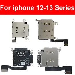 صينية حامل قارئ بطاقة SIM واحدة مزدوجة لـ iPhone 13 12 Mini 12 Pro Max Sim Card Slot Slot Card Connector Flex Cable Part
