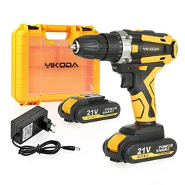 1216821V Cordless borrinladdningsbar elektrisk skruvmejsel Litiumbatteri Hushåll Multifunktion 2 Speed ​​Power Tools 240407