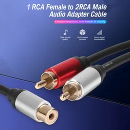 RCA Y-Adapter Splitter Cable 2 Male to 1 Female