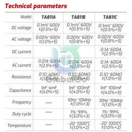 TASI HT208A/B/C Clamp Clamp Meter MultiMeter 600V 600A AC DC True RMS Amperimetrica Capacitance Digital Clamp Tester