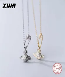 XIHA Genuine 925 Sterling Silver Star Segurança Colar pingente de pingente Mulheres Colares de gargantilha de zircônia cúbica S925 Jóias 2106219702256