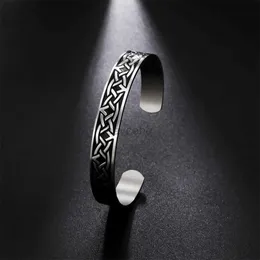 Bangle Eueavan Witch Knot Cuff Armband Rostfritt stål Vintage Irish Celtics Knot Bangles For Women Män älskar skydd AMULET SMEEXKE 240411