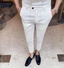 Men039s Suit Blazer 2022 British Style Dress Abito Pant Man Designer Designer Gentili Business Casual Works White White8981032