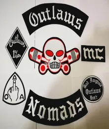 Nyaste Outlaws -lappar broderade järn på cyklist nomader lappar för motorcykeljackan Vest Patch Old Outlaws Patch Badges Stic8776900