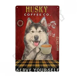 Sinais engraçados de café para animais para decoração de café em casa, cães, papagaios, vacas, coalas bebem café, pôster vintage, decoração de quarto, sinal de cachorro