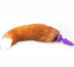 Ture Fox Tail Anal Plug Silicone Anus Beads Butt Stimulator in Adult Games Flirting Toys for WomenFetish Erotic Sex Products3649180