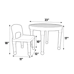 Humble Crew Kids 2-in-1 Plastic Activity Table and 2 Chairs Set, Round, White, Blue & Pink children desk and chair set