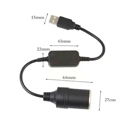 Power Adapter Cable Car Cigarette Lighter Socket Usb Converter 5v Interior Electronics 12v To Auto Accessories Adapter G7B8