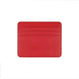 New 4-Card Multicolor Card Holder Unisex Wallet Slim Pu Leather Credit Card Id Card Cover Protable Container Purse Women Men