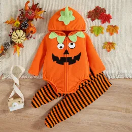 Hose Halloween Neugeborene Kind Mädchen Jungen Kleidung Kürbis Strampler gestreifte Hosen Outfits Kostüme für Kinder 012m