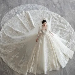 2024 Tiul Piękna sukienki panny młodej nowe aplikacje mody koronkowe sukienki ślubne vintage boho śr