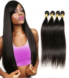 Produtos de cabelo queen de cabelo humano e de cabelo humano da Virgem Elibess 10inch28 polegadas 4 pacotes 100gpiece Straight Wave3669110