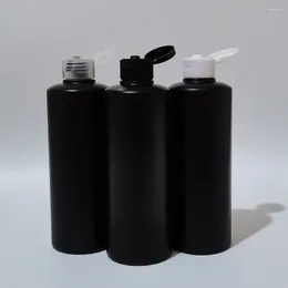 Depolama Şişeleri 20pcs 300ml Boş HDPE Siyah Doldurulabilir Kozmetik Şişe Flip Üst Kapasiteli Duş Duş Jel Sıvı Sabun Ambalaj