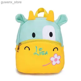 Rucksäcke Personalisierter Name School Bookbag Hippo Casual Bookbags für Schülerinnen Jungen Y240411