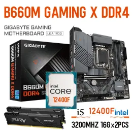 マザーボードギガバイトB660MゲームX DDR4 LGA1700マザーボードコンボI5 12400F CPU Intel B660メインボードキット3200MHz 32GB DDR4メモリI5 12400F