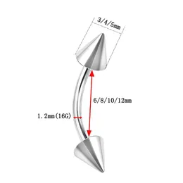 F136 Titanium dwuternapiewane zwężane żeńskie zakrzywione kolczyki prętowe Język Stunki Stoń