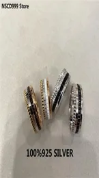 Quatre White 925 Sterling Silver Gear Turn Ring Lovers Right Men and Women8407618