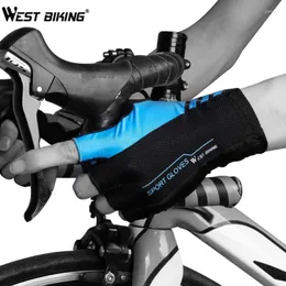 Luvas de bicicleta West Bicking Summer Meio dedo para homens ostentam mulheres respiráveis curtas Biciclo S-XL Black