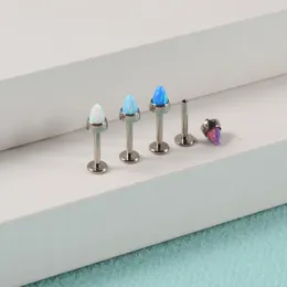 1pc 16g Titanium Labret Bullet Opals Helix Earring Cartilagine Studio piatto blu Purple Opal Monroe Labbro per piercing Gioielli piercing