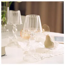 Titulares de velas Transparente Glass Table Form Shape Vaso Vaso de Candelavo Europeu Romântico Decoração do Casamento de Decoração