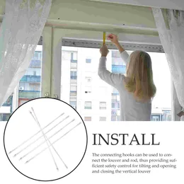 6 PCs Blinds puxando cortinas de varinha de substituição cortinas brancas haste vertical hastes de abertura janelas de inclinação transparente