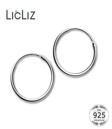 Hoop Huggie Licliz 2021 925 Orecchini semplici in argento sterling per donne Circle White White Gold Gioielli Loop Joyas de Plata Le04728194147